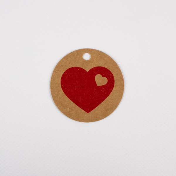 Heart kraft paper pendant 50mm