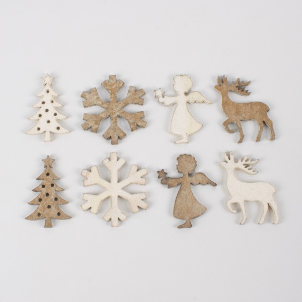 Wooden Christmas motifs 45mm, assorted