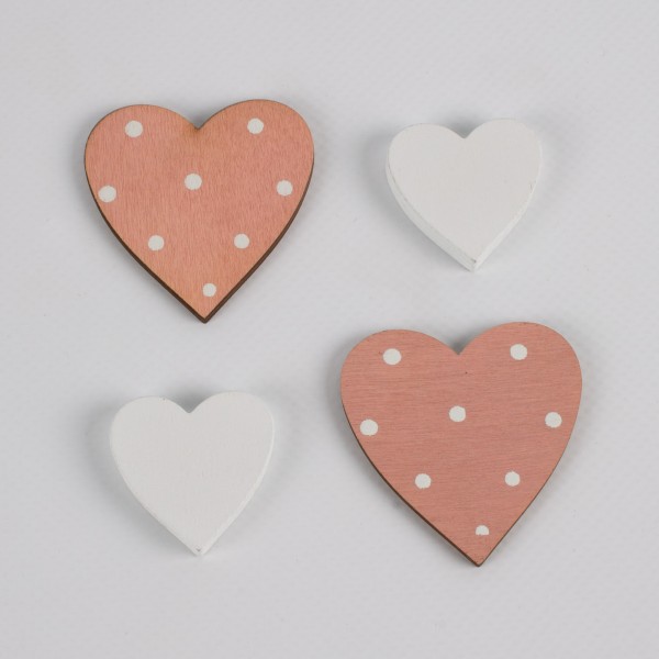 Wood hearts 30-47mm, 2 assorted