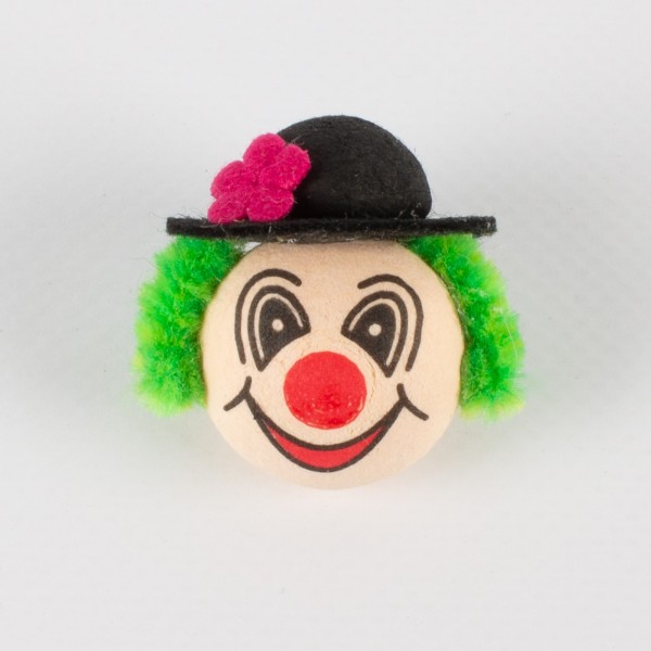 Clown flach 33mm mit Hut und Blume