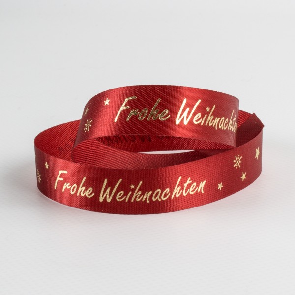FROHE WEIHNACHTEN 15, single satin ribbon