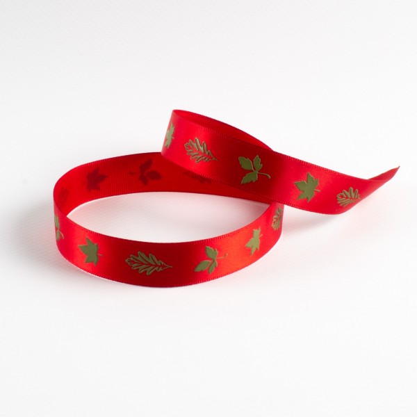 HERBSTBLÄTTER 15, satin ribbon