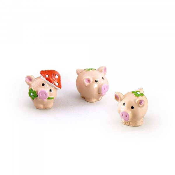 Poly lucky pig 20mm, assorted