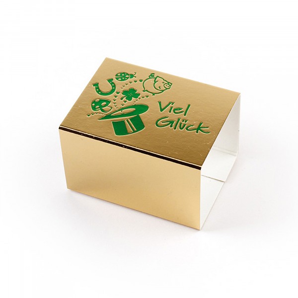VIEL GLÜCK 55, banderole embossing green