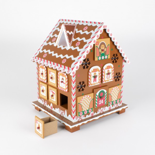 Holz Lebkuchenhaus Adventkalender
