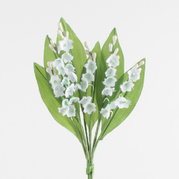 Lily of the valley with leaf 70mm, 6 pieces/bunch