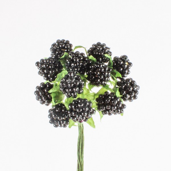 Blackberry 14mm on wire, 12 pieces/bunch