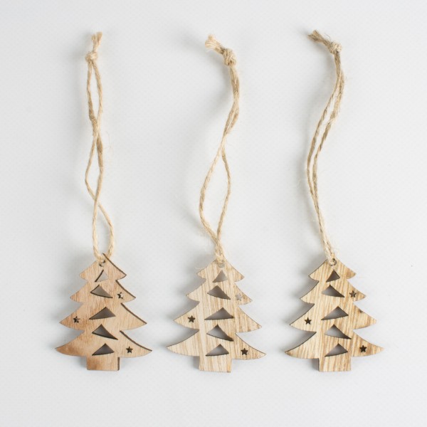 Wooden christmas tree to hang 50mm