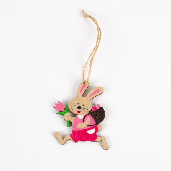 Wood Easter bunny to hang 65mm