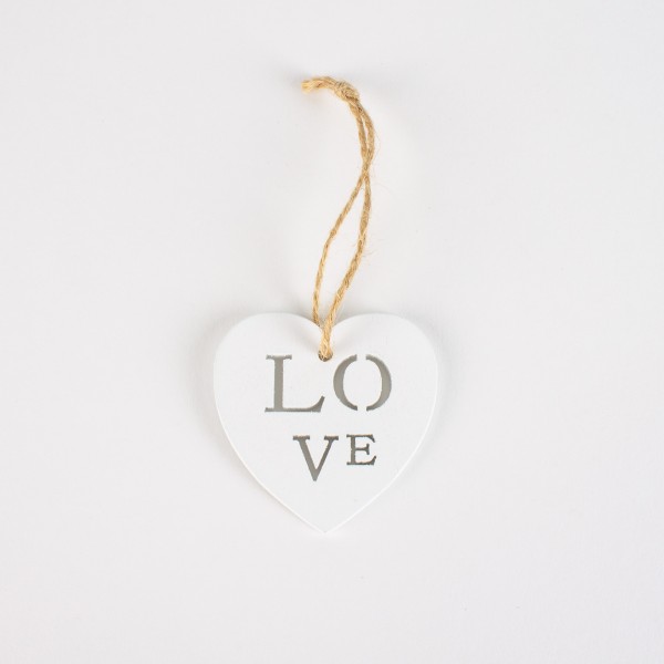 Wooden heart LOVE for hanging, 50 mm