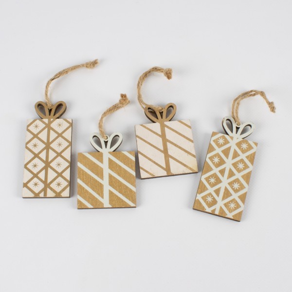 Wooden gift box 68-90mm to hang, assorted