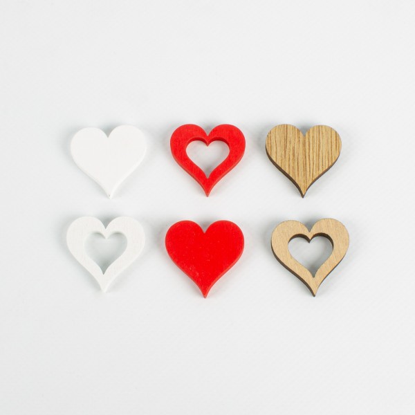 Holz Herz 30mm, sortiert