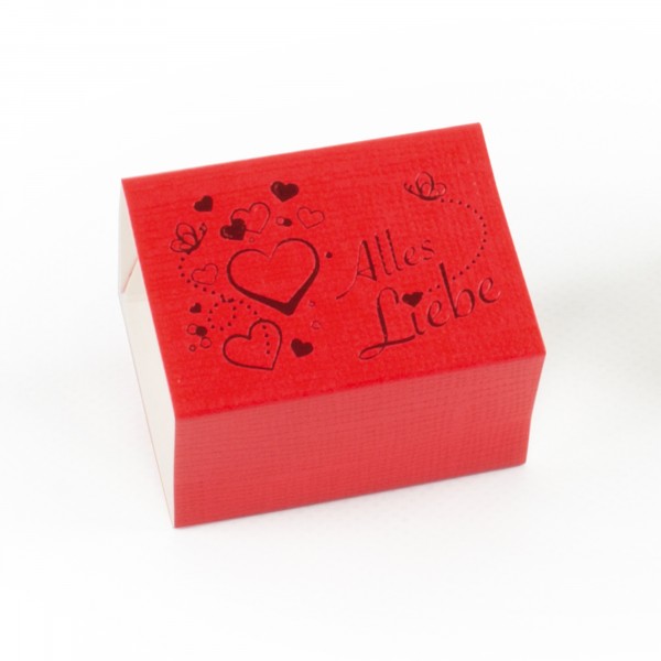 ALLES LIEBE 55, banderole embossing red