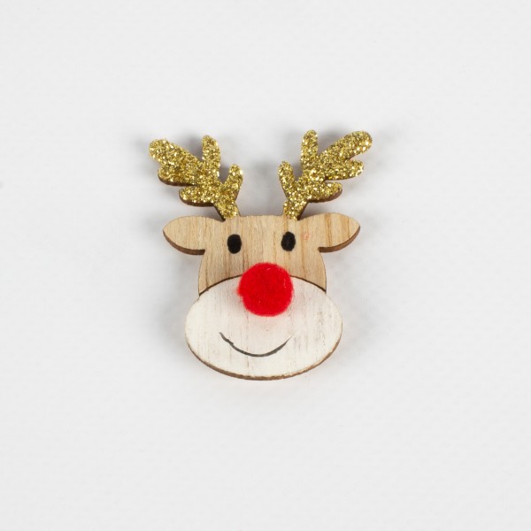 Holz Elch mit Klebepunkt 40mm