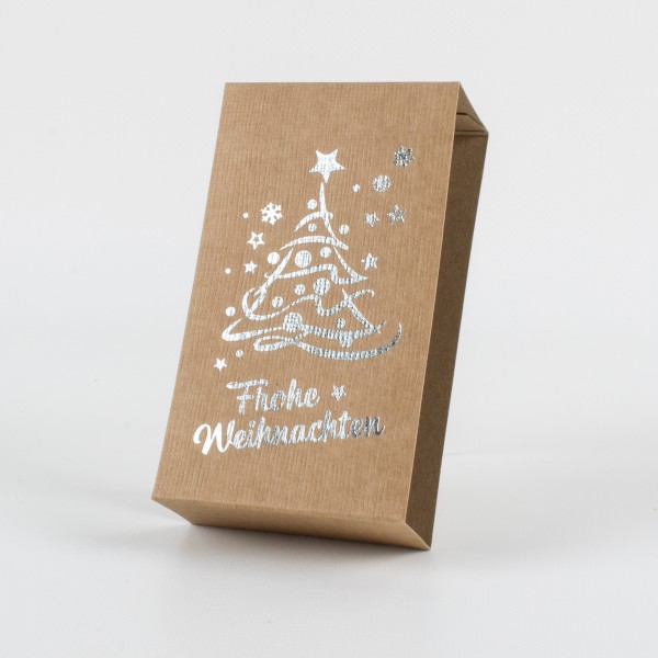 FROHE WEIHNACHTEN 70, banderole embossing silver