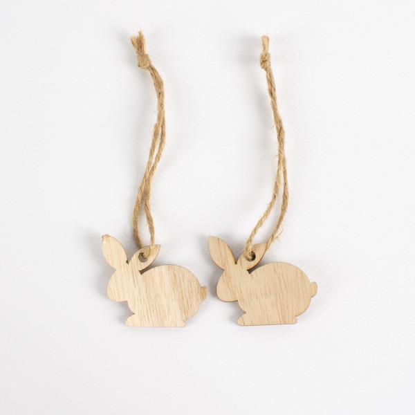 Wooden Hanging Easter Bunny 35mm