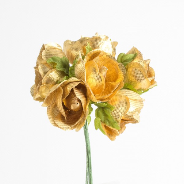 Rose 26mm brocade, 6 pieces/bunch
