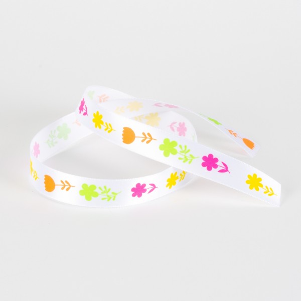 PRETTY FLOWERS satin ribbon