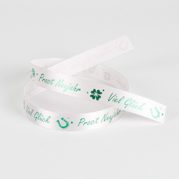 PROSIT NEUJAHR 15, single satin ribbon