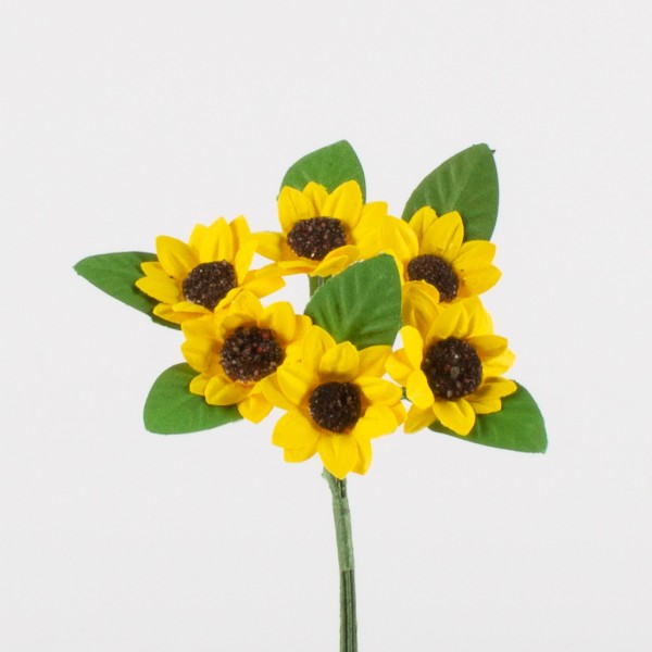 Sunflower with leaf d=24mm, 6 pieces/bunch