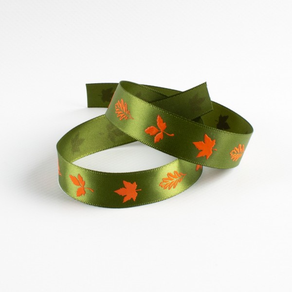 HERBSTBLÄTTER 15, satin ribbon