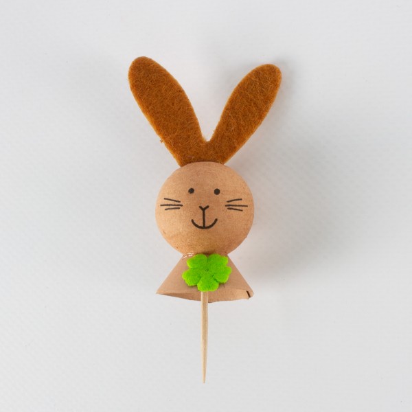 Einsteckkopf Hase mit Blume 60mm