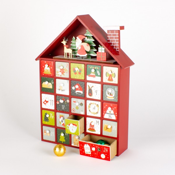Wooden house advent calendar