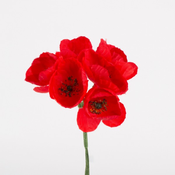 Mohnblüte 26mm, 6 Stück/Bund