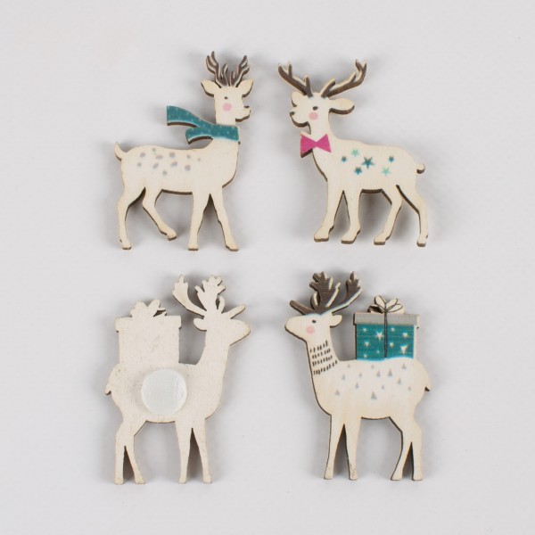 Wood deer 45mm, 3 assorted