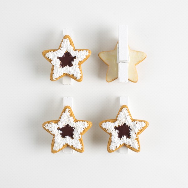 Poly Lebkuchen-Stern Klammer 45mm