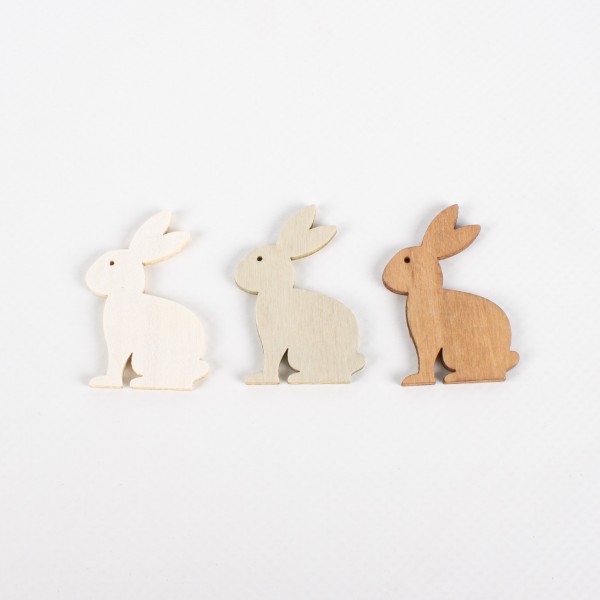 Wooden scatter parts bunny 40mm, assorted