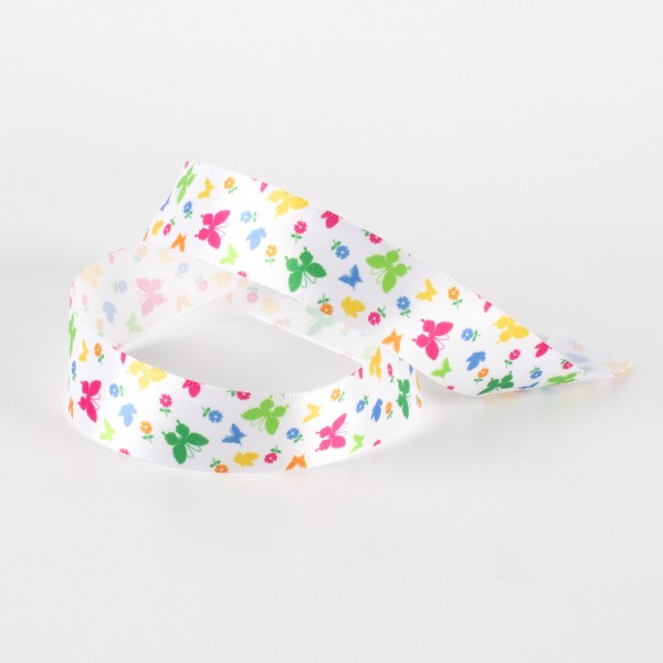 FLOWERS & BUTTERFLIES 25, satin ribbon