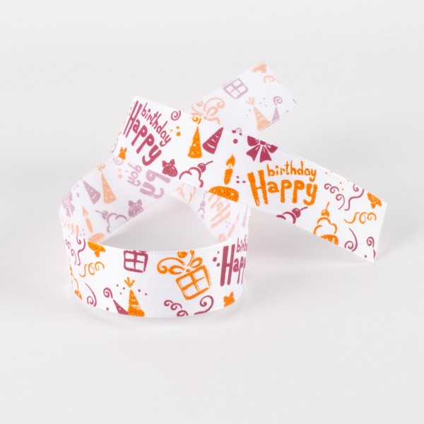 HAPPY BIRTHDAY 25, taffeta ribbon