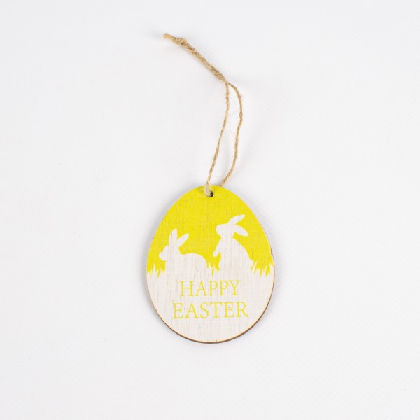 Holz Ei HAPPY EASTER zum Hängen 70mm