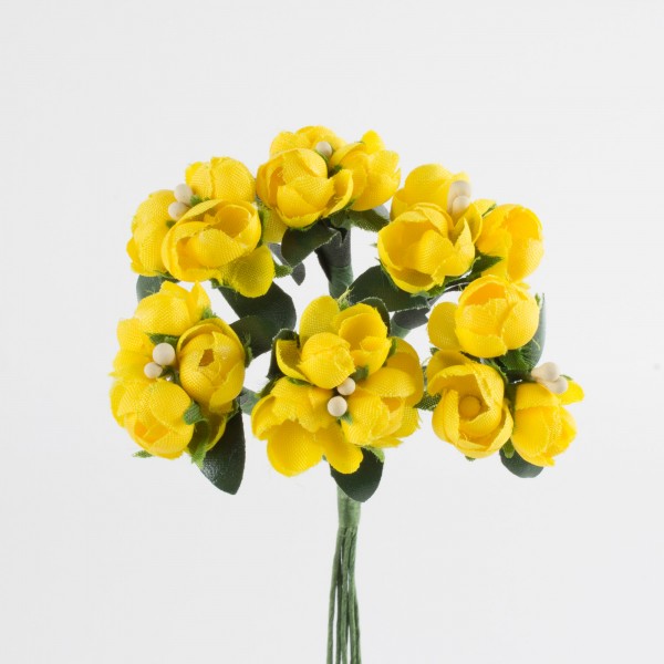 Miniröschen 10mm, 3 Blüten am Stiel, 6 Stiele/Bund